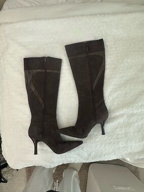 Classic Women's brown  Suede Knee-High Stiletto Boots